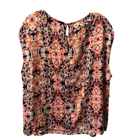 Wonderly Womens blouse Sz 1X Multicolor Boho Short Sleeve Blouse - Picture 9 of 12